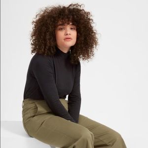 NWT Everlane Pima Stretch Turtleneck Black  M